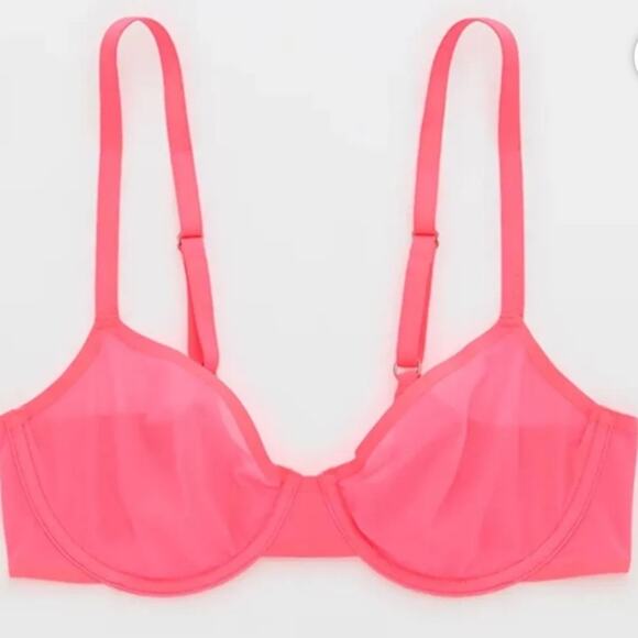 Aerie Smoothez Pink Balconette Mesh Underwire Bra‎ NWT Size 36C - Picture 1 of 4
